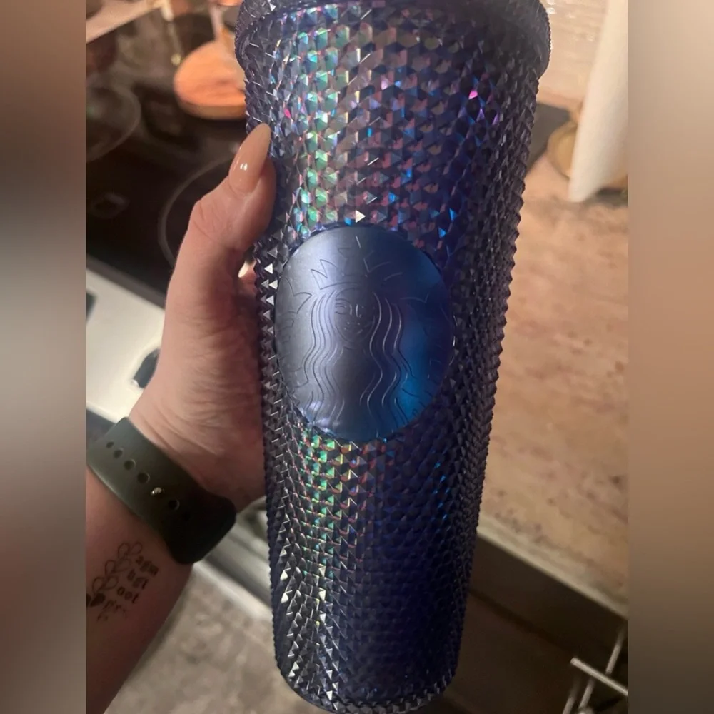 WDW 50th Anniversary Starbucks Blue Studded Tumbler with Straw 💙✨